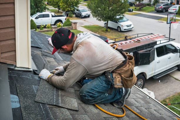 Professional Gutter Installation technician working in Littlestown, PA